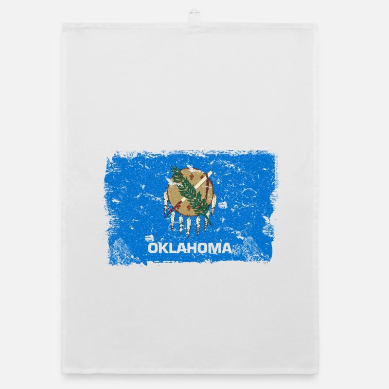 Oklahoma Drapeau Vintage Torchon bio