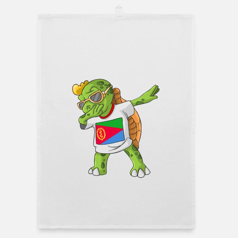 Eritrea Dabbing turtle Organic dish towel