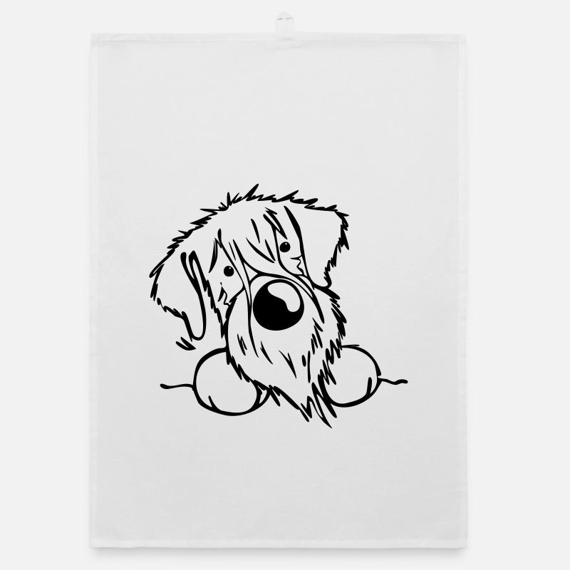 Neugieriger Schnauzer Organic Geschirrtuch