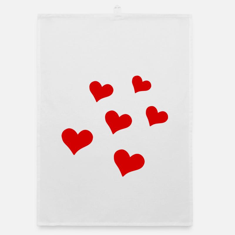 Scattered hearts Organic dish towel