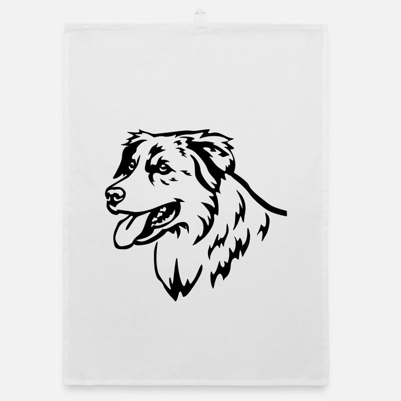Australian Shepherd Head Organic dish towel