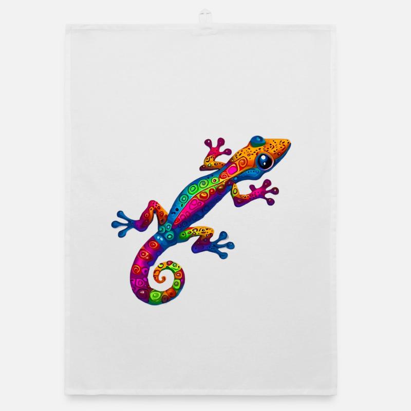 Gecko - Organic Geschirrtuch - Weiß