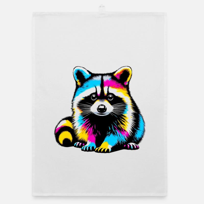 Waschbär - Organic Geschirrtuch - Weiß