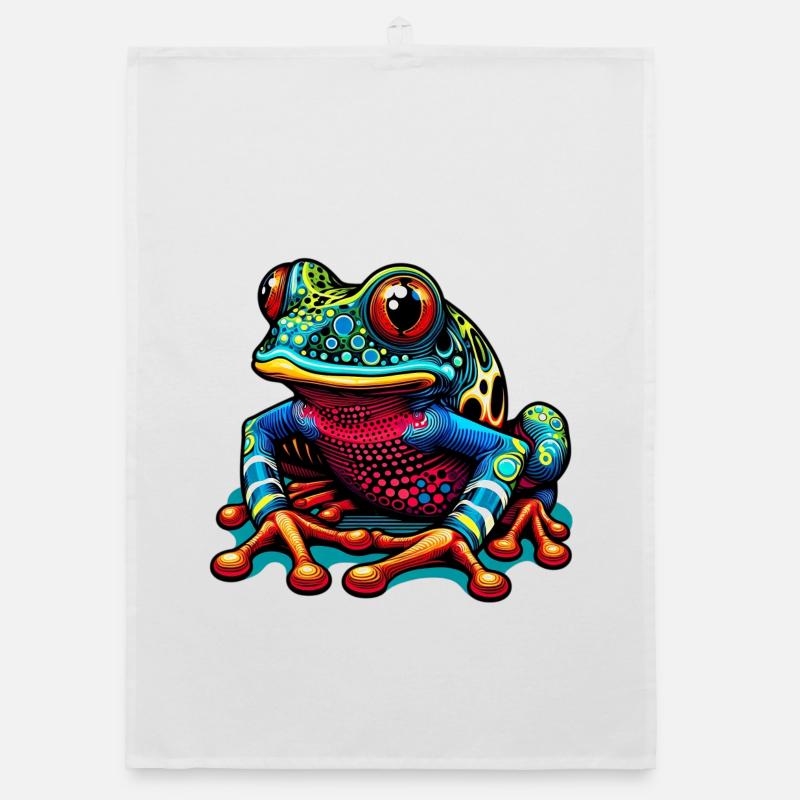 Grenouille - Torchon bio - blanc