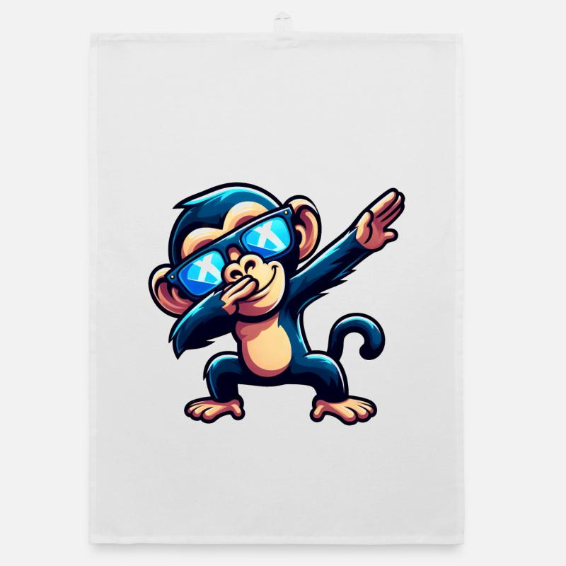 Chimpanzee Dab Cool Lunettes de soleil Arc-en-ciel Torchon bio