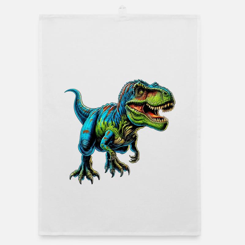 Dinosaurier - Organic Geschirrtuch - Weiß
