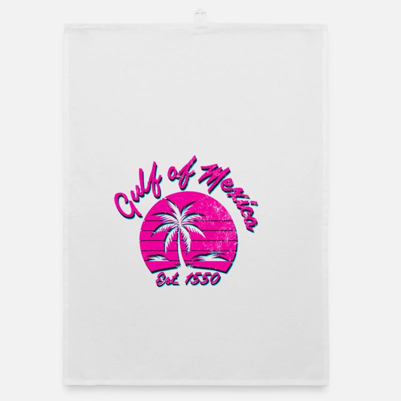 Tropical spring feeling with palm trees Organic dish towel
