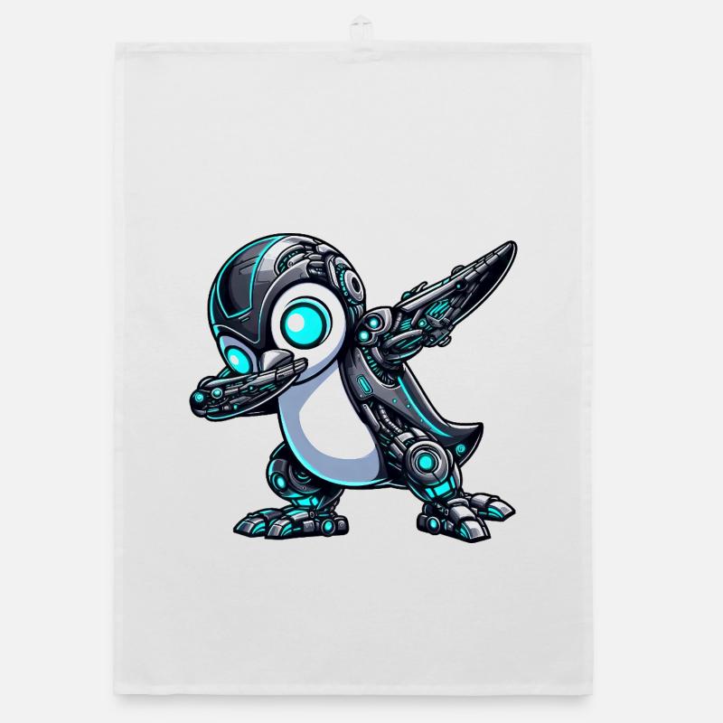 Cool dessin animé pingouin robot astronaute Mech dab Torchon bio