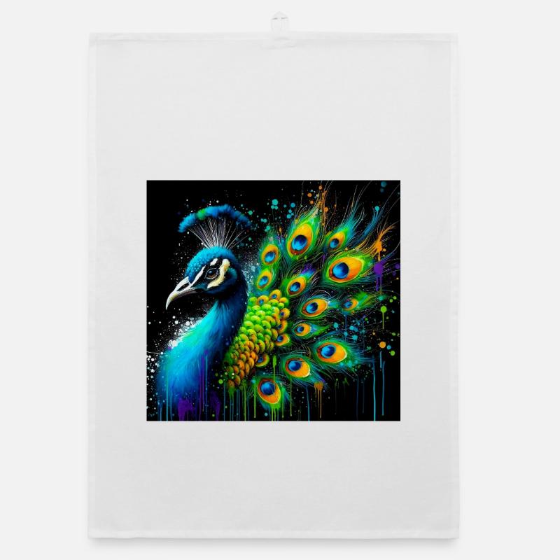 peacock Organic dish towel