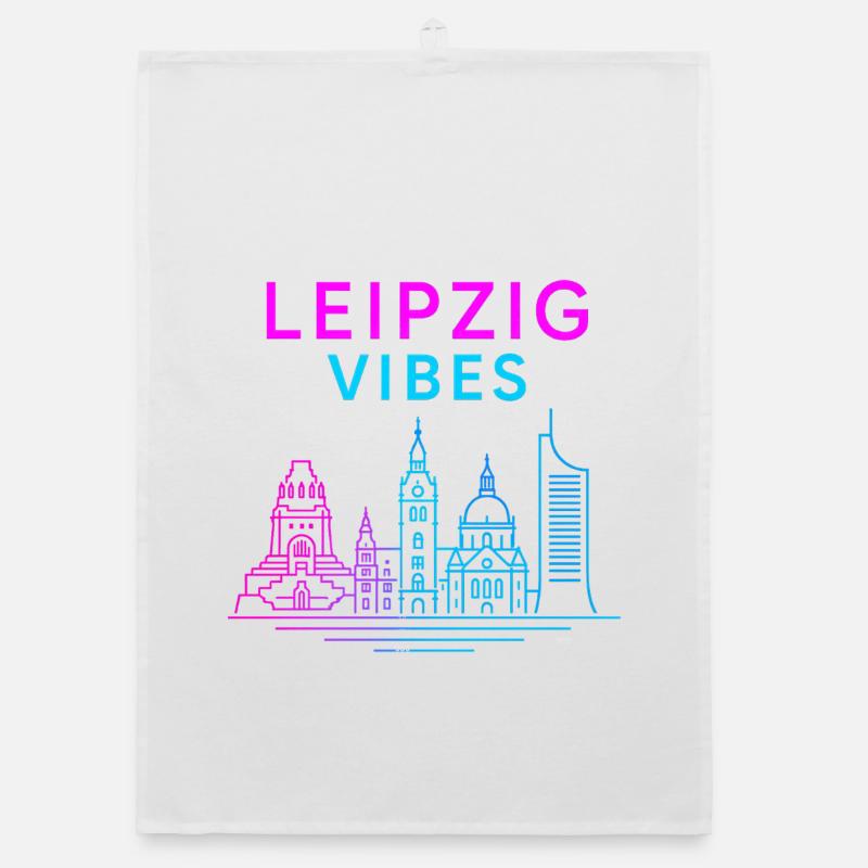 Leipzig Neon Vibes Organic Geschirrtuch
