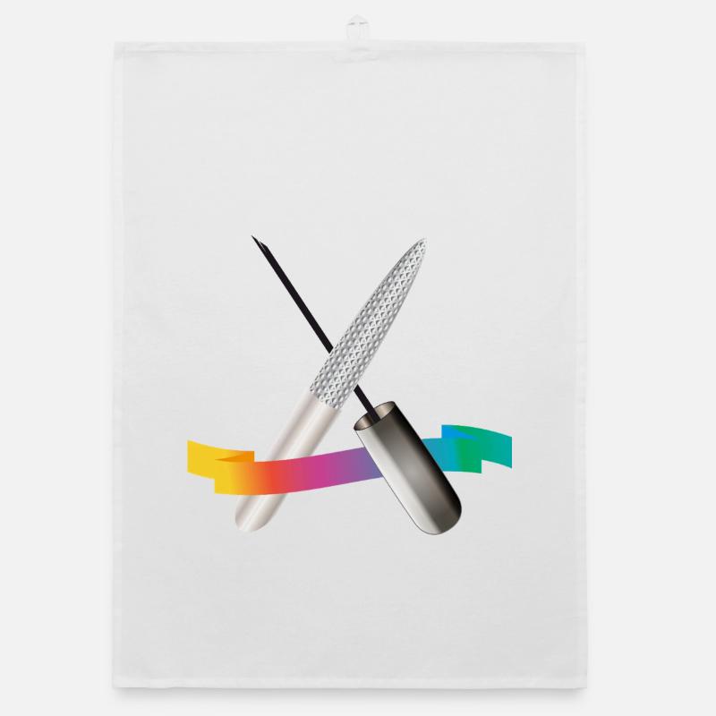 Manicure Tools with Gradient Illustration Organic dish towel