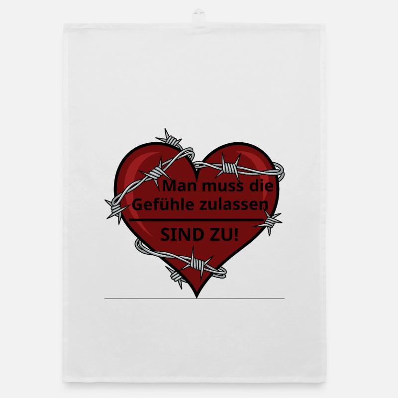 Sarcastic Heart with Barbed Wire Organic dish towel