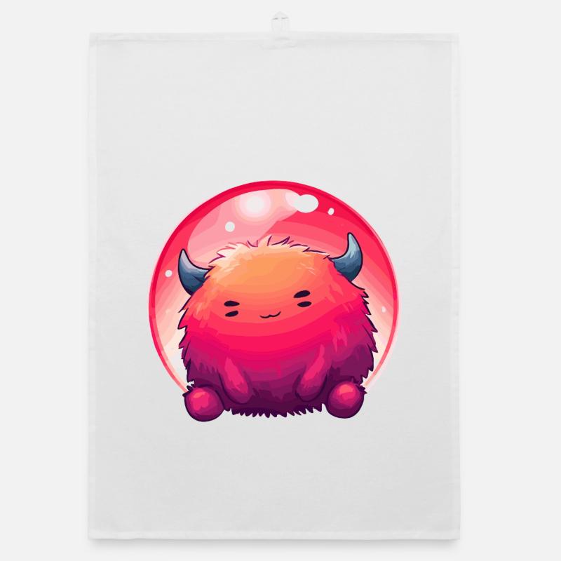 Dégradé du visage de monstre duveteux Torchon bio