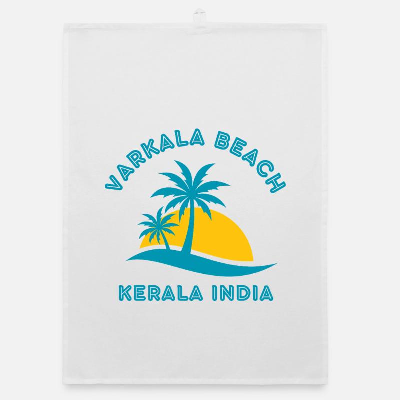 Plage de Varkala au Kerala Coucher de soleil Torchon bio