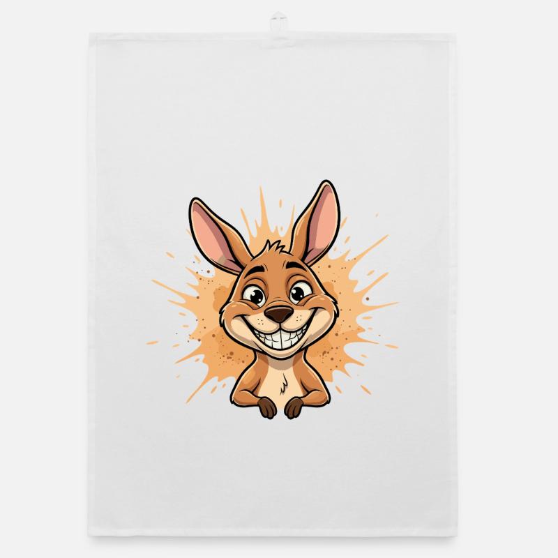 Joyeuse éclaboussure de kangourou Torchon bio