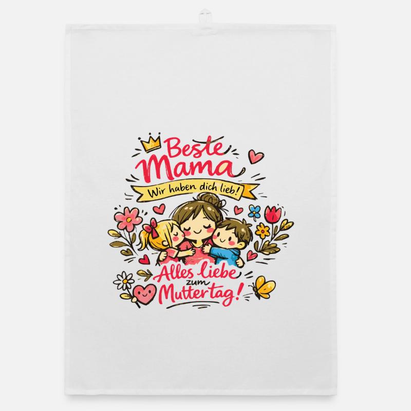  Mama Alles Liebe Muttertag - Organic Geschirrtuch - Weiß