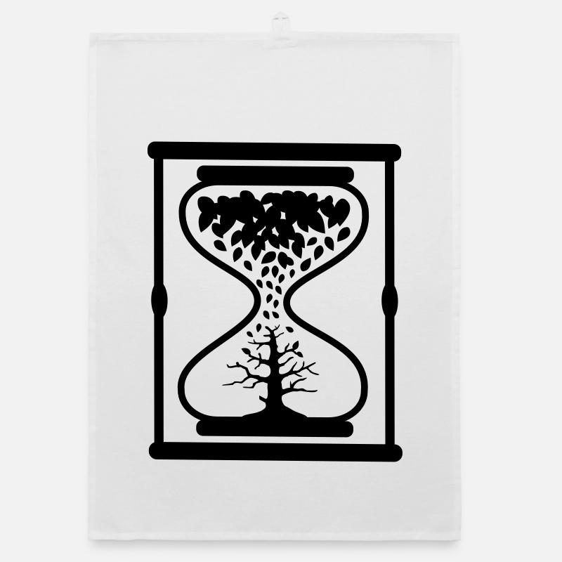 Uhr Sanduhr Geschenk Organic Geschirrtuch