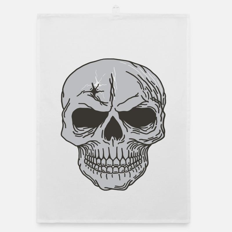 Skull bones skull design Organic dish towel