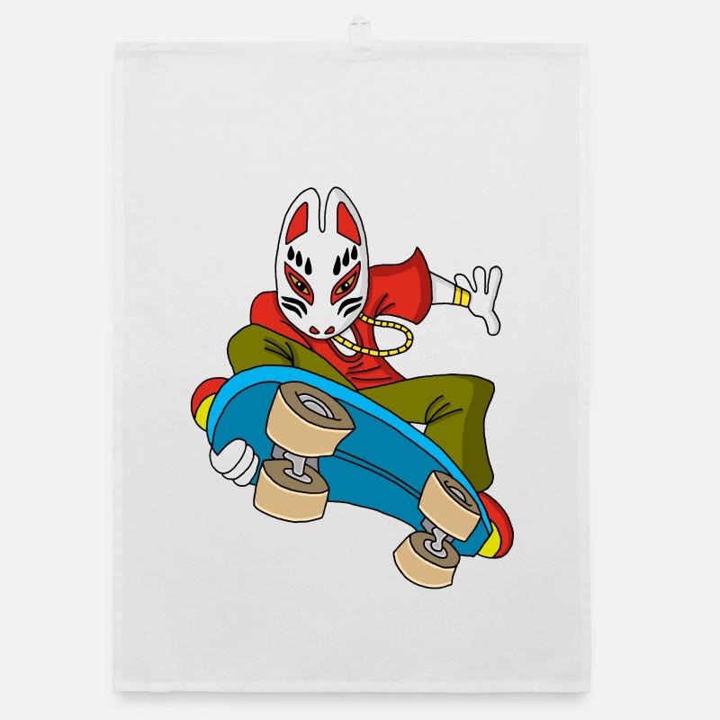 Fox Kitsune Skateboarding Organic Geschirrtuch