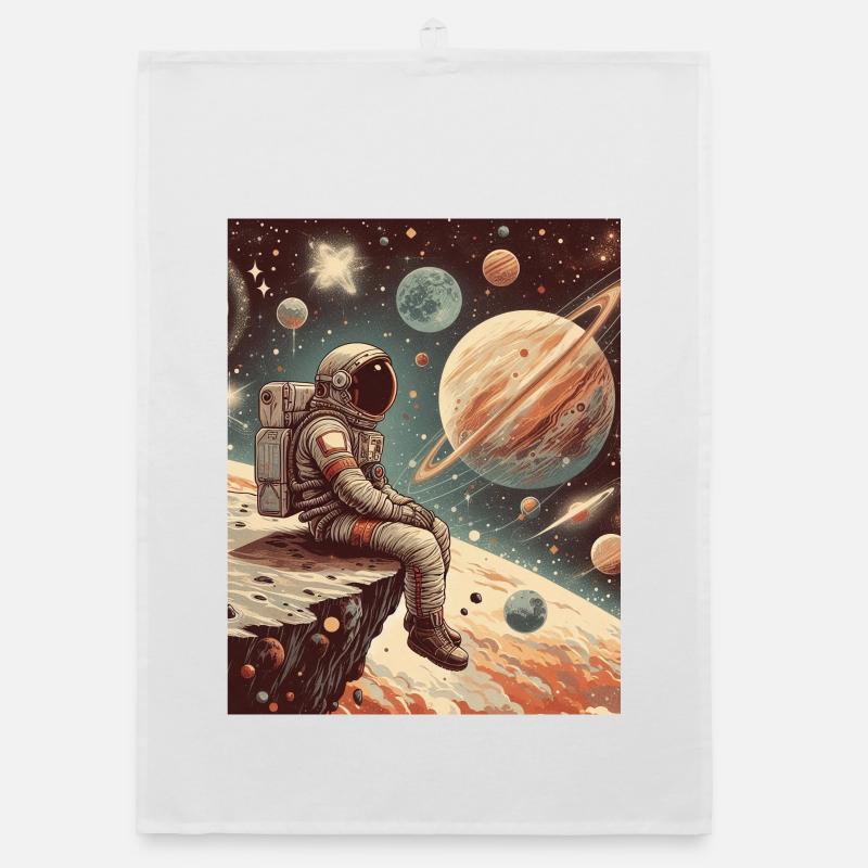 An Astronaut Exploring the infinite, Organic dish towel