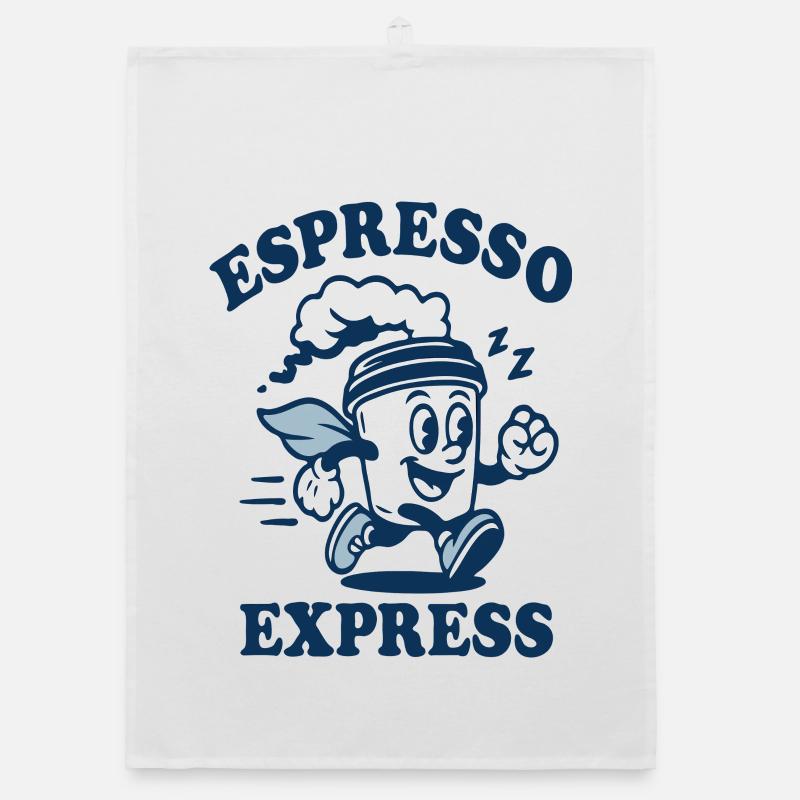 Espresso Express Maskottchen Organic Geschirrtuch