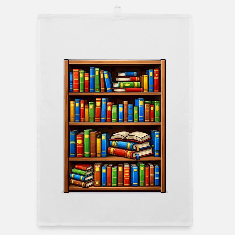Bookcase Illustrato Library Organic dish towel