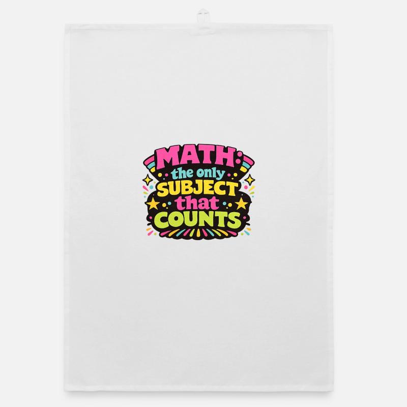 Math Counts : un design rétro vibrant Torchon bio