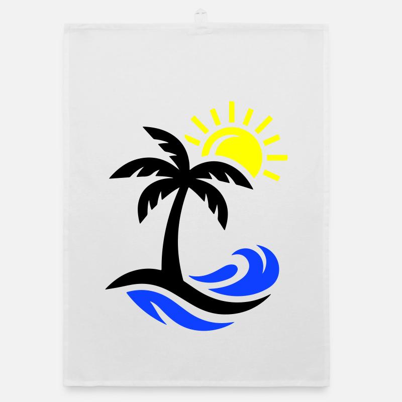 Océan Palm Tree Beach Torchon bio