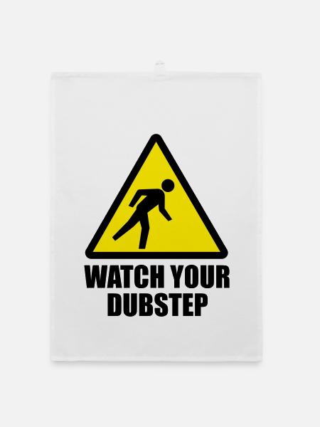 Watch your DUBstep - Parodie (Farben änderbar) - Organic Geschirrtuch - Weiß - Vorne