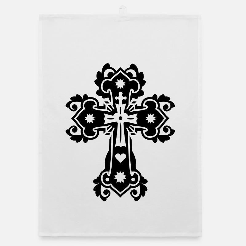 gothic kreuz Organic dish towel