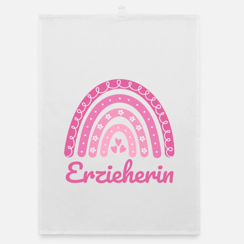 Erzieherin Regenbogen Organic Geschirrtuch