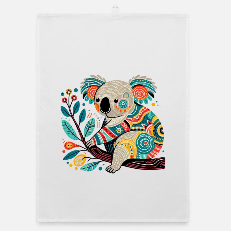 Koala - Torchon bio - blanc