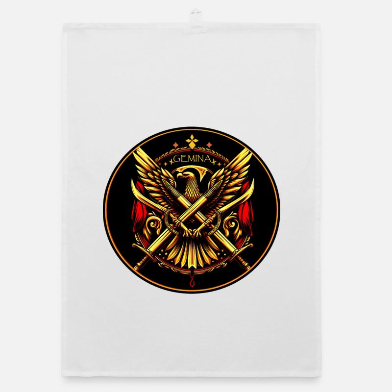 Phönix Doppelschwert Wappen - Legio X Gemina - Organic Geschirrtuch - Weiß