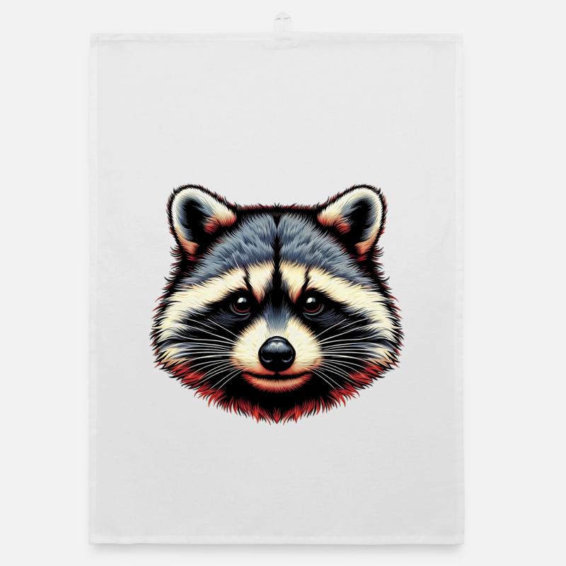 Waschbär - Organic Geschirrtuch - Weiß