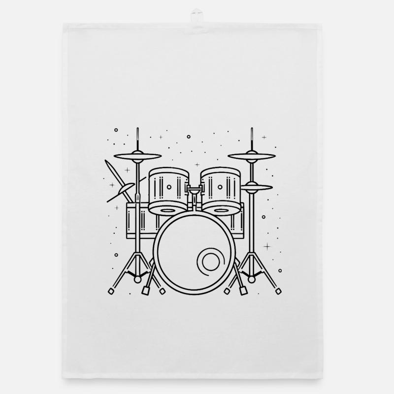 Drum Set Drawing Organic dish towel