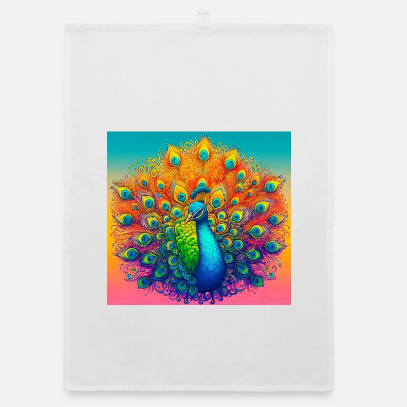 peacock Organic dish towel