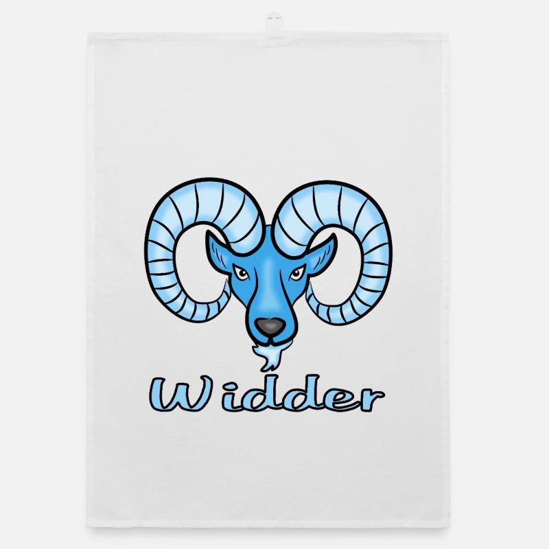 Sternzeichen Widder in Blau Organic Geschirrtuch