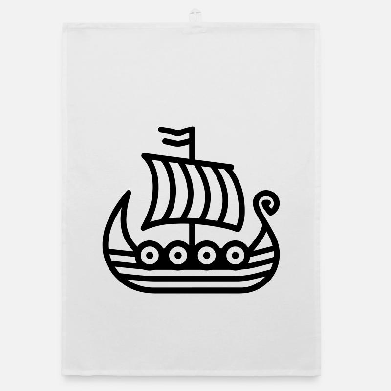 Viking Ship Organic dish towel