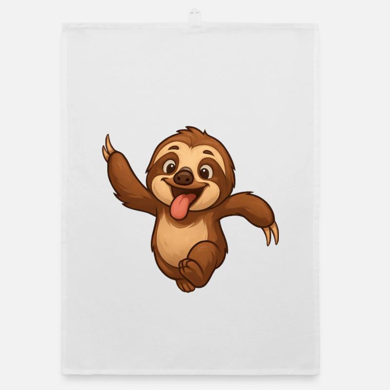Sloth Friendship Race Funny Organic dish towel