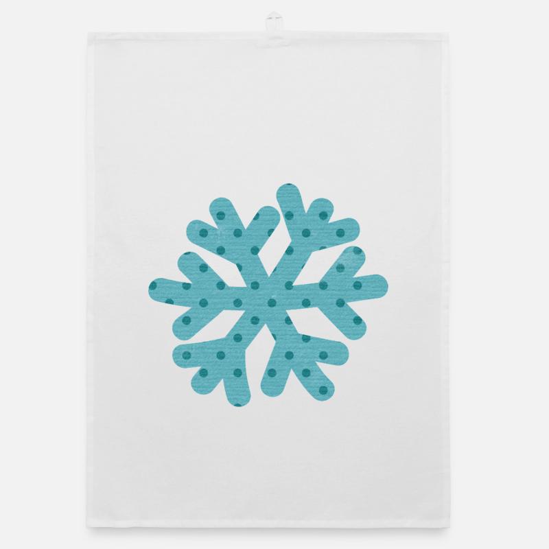 Points Flake de Neige Points décoration de Noël Hiver Torchon bio