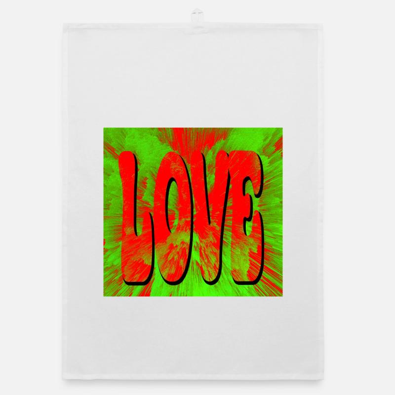 Love in Retro Tie Dye Style Organic dish towel