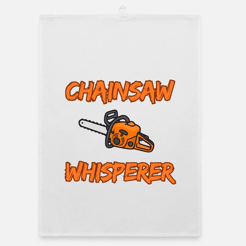 Whisperer à la tronçonneuse - Conception drôle de bûcheron Torchon bio