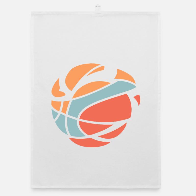 Explosion abstraite du basket-ball Torchon bio