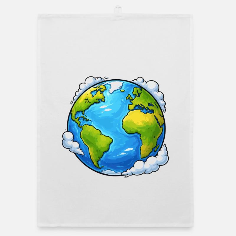 Erde Welt Planet Organic Geschirrtuch