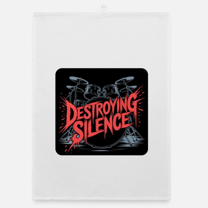 Drummer Drumset Design Organic dish towel