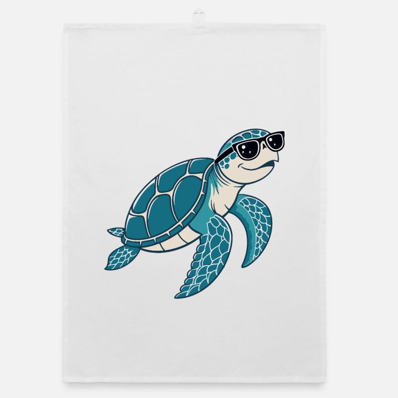 Turtle chic eyeglasses Organic dish towel