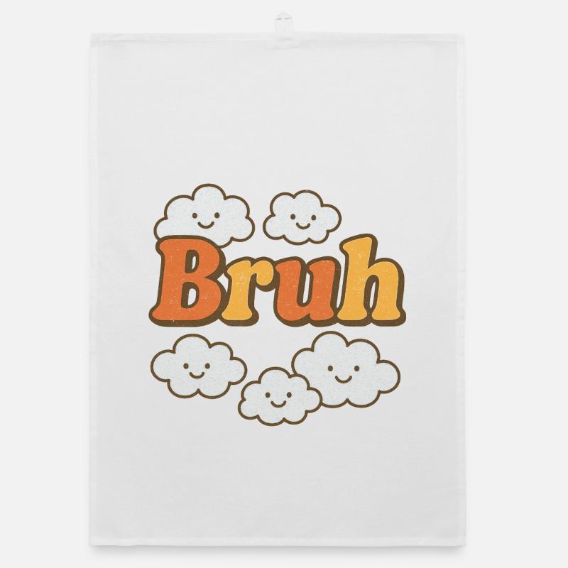 Bruh Clouds Glitter Typography Organic dish towel