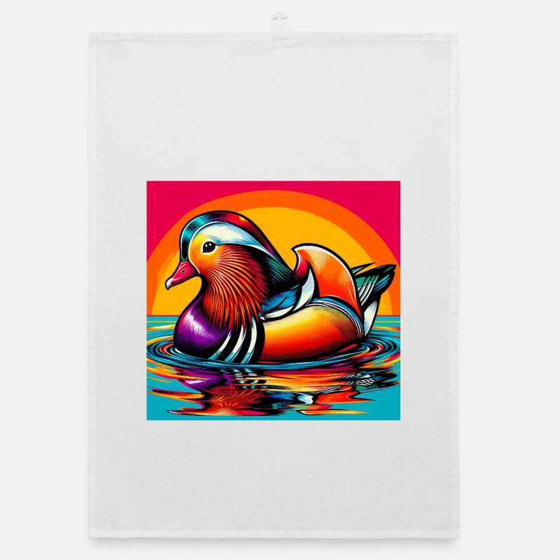 Mandarin duck Organic dish towel