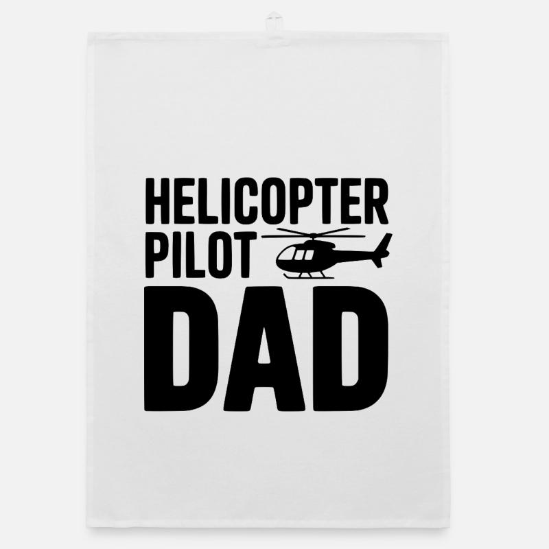 Helicopter Pilot Dad Organic dish towel