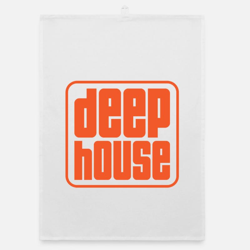 Deep House Retro Bold Logo Organic Geschirrtuch